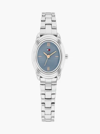 27 mm ovale Dresswatch mit strukturiertem Zifferblatt
