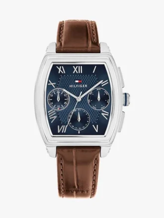 36-mm-Multifunktionsuhr mit Lederarmband
