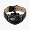 40-mm-Anzugsuhr mit Lederarmband