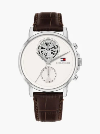 40-mm-Armbanduhr mit Lederarmband