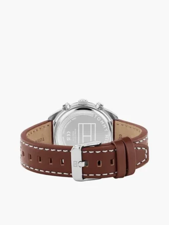 40-mm-Chronographenuhr mit Lederarmband