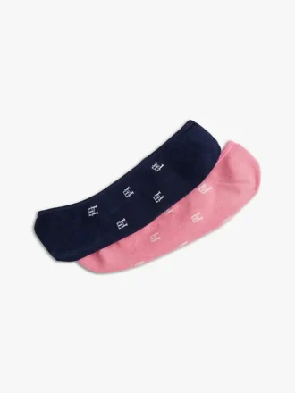Allover-Monogramm-No-Show-Socken, 2er-Pack