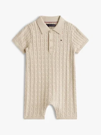 Babys-Polo-Latzhose mit Zopfmuster
