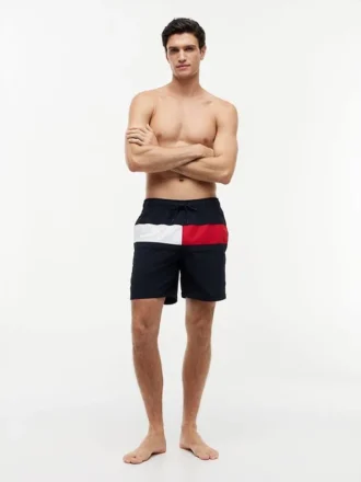 Badehose mit Flaggenlogo, 7″