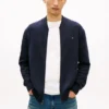 Baseball-Strickjacke aus Baumwolle mit Reißverschluss