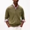 Baseball-Strickjacke aus Baumwolle mit Reißverschluss