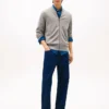 Baseball-Strickjacke aus Baumwolle mit Reißverschluss