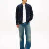 Baseball-Strickjacke aus Baumwolle mit Reißverschluss
