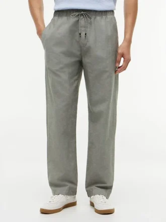 Baumwoll-Leinen-Mischung Relaxed-Hose