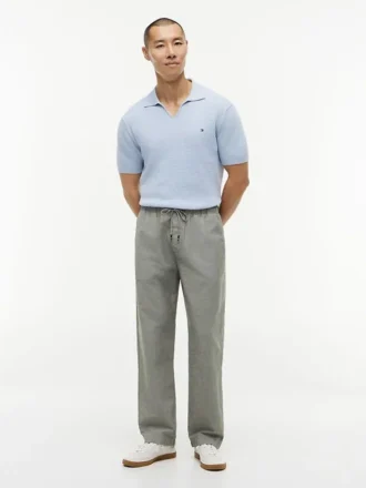 Baumwoll-Leinen-Mischung Relaxed-Hose