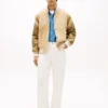 Bestickte Varsity-Jacke aus Wildleder