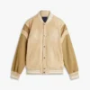 Bestickte Varsity-Jacke aus Wildleder