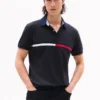 Besticktes Polohemd mit Streifen in Regular Fit
