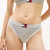 Bikini-Slip aus gerippter Stretch-Baumwolle