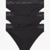 Bikini-Slip mit Spitzenbesatz, 3er-Pack