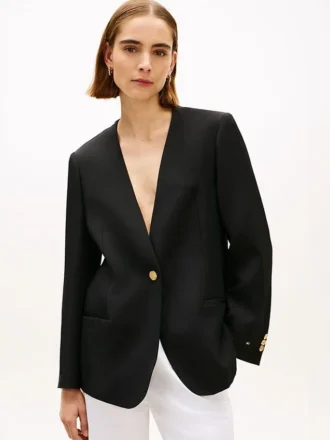 Blazer aus Leinenmischung in lockerer Passform