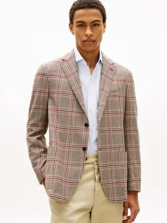 Blazer aus Wollmischung mit Glencheck-Muster