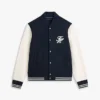 Bomberjacke aus schwerem Frottee mit Schriftzug-Monogramm