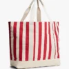 Canvas-Tragetasche mit maritimen Streifen Canvas-Tragetasche mit maritimen Streifen