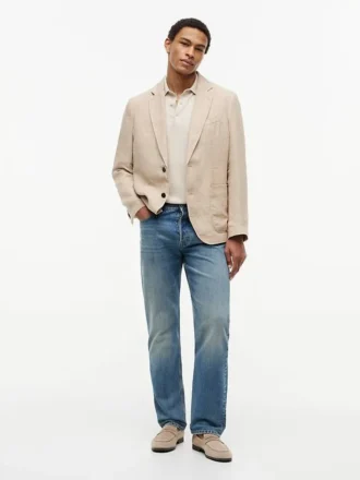Casual-Blazer aus stückgefärbtem Leinen