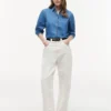 Chambray-Hemd mit Puffärmeln Chambray-Hemd mit Puffärmeln