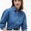 Chambray-Hemd mit Puffärmeln Chambray-Hemd mit Puffärmeln