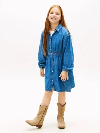 Chambray-Hemdkleid für Kinder
