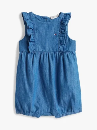 Chambray-Latzhose mit Rüschen für Babys