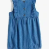 Chambray-Latzhose mit Rüschen für Babys