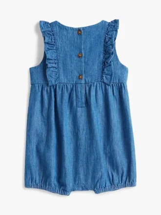 Chambray-Latzhose mit Rüschen für Babys