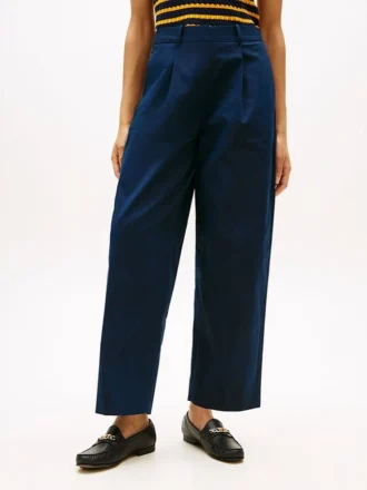 Chino mit Plissee aus Twill