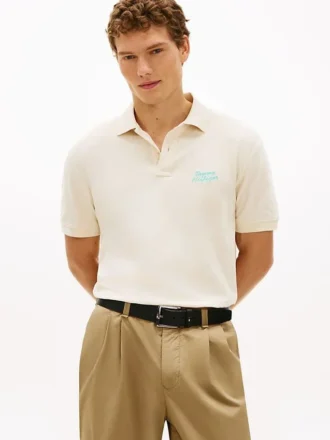 Classic Fit Polo mit Palmenstickerei