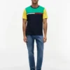 Colorblock-T-Shirt mit Flaggenstreifen-Logo Colorblock-T-Shirt mit Flaggenstreifen-Logo