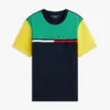 Colorblock-T-Shirt mit Flaggenstreifen-Logo Colorblock-T-Shirt mit Flaggenstreifen-Logo