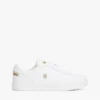 Court-Sneaker aus Leder mit Metallic-Akzenten