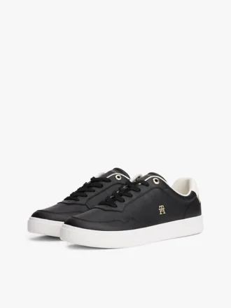 Court-Sneaker aus Metallic-Leder