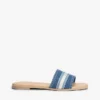 Denim-Slide-Sandale mit Web-Logo Denim-Slide-Sandale mit Web-Logo