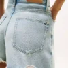 Distressed High-Rise Wide Denim Shorts Distressed High-Rise Wide Denim Shorts