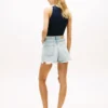 Distressed High-Rise Wide Denim Shorts Distressed High-Rise Wide Denim Shorts