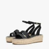 Espadrille mit gedrehten Lederriemen und Plateausohle Espadrille mit gedrehten Lederriemen und Plateausohle