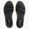 Espadrille mit gedrehten Lederriemen und Plateausohle Espadrille mit gedrehten Lederriemen und Plateausohle