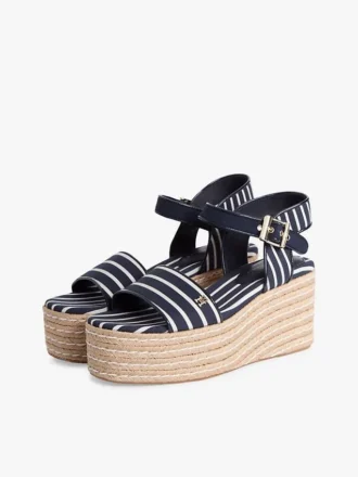 Espadrille mit Keilabsatz und bretonischen Streifen