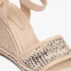 Espadrille-Sandale mit Keilabsatz aus Raffia