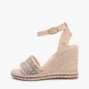 Espadrille-Sandale mit Keilabsatz aus Raffia