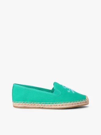 Espadrilles aus Canvas mit Schriftzug-Monogramm