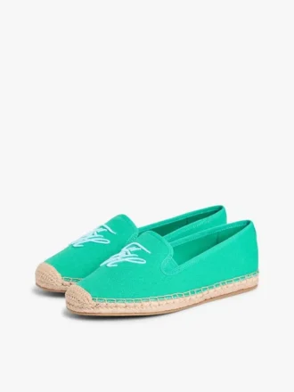 Espadrilles aus Canvas mit Schriftzug-Monogramm