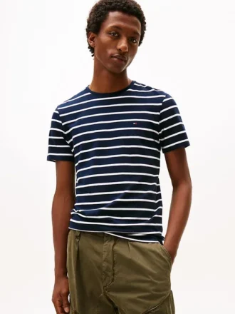 Extra Slim Stripe Stretch-Baumwoll-T-Shirt