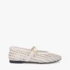 Flache Mary Jane aus gewebtem Ledermix Flache Mary Jane aus gewebtem Ledermix