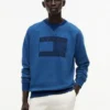 Flaggen-Logo-Sweatshirt mit Raglanärmeln, indigo-gefärbt Flaggen-Logo-Sweatshirt mit Raglanärmeln, indigo-gefärbt