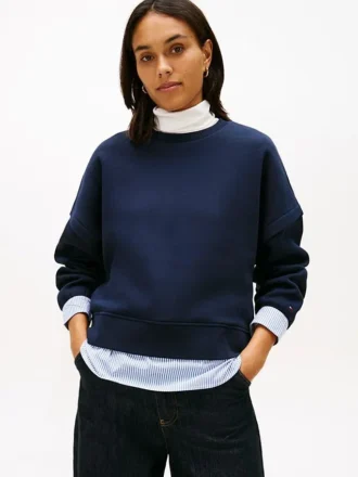 Fleece-Sweatshirt im Lagen-Look